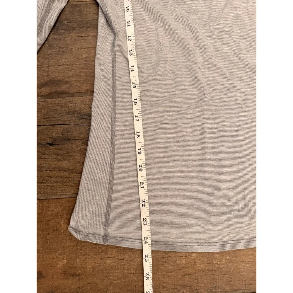 Lululemon Physically Fit Long Sleeve Open Back Gray White Stripes